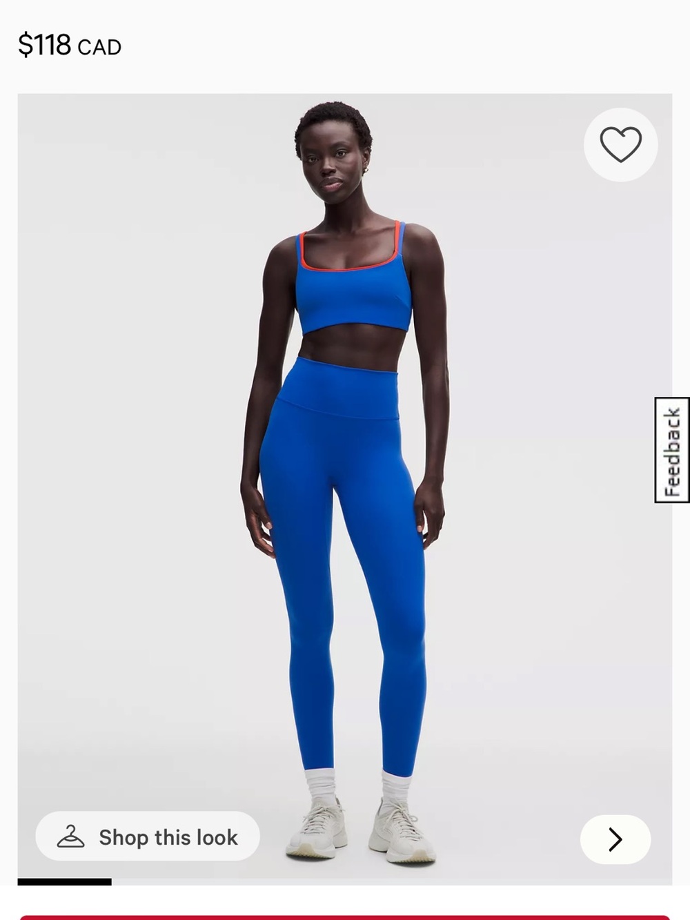 lululemon athletica High-Rise Leggings in Royal Blue with Red Trim